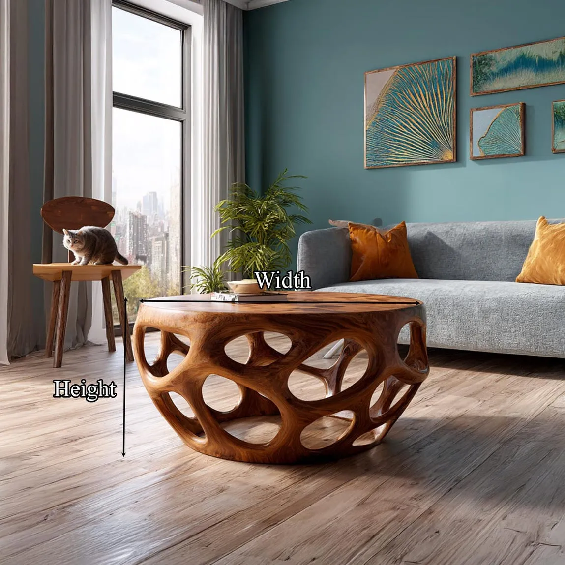 Round Wood Coffee Table  Rustic Wood Coffee Table Reclaimed Wood Coffee Table  Farmhouse Round Coffee Table Decor Living Room Gift - Image 3