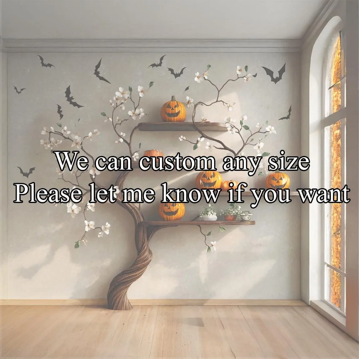 Custom Tree Bookshelf Tree Shaped Wood Bookcase Unique Furniture Halloween Home Decor - Image 2