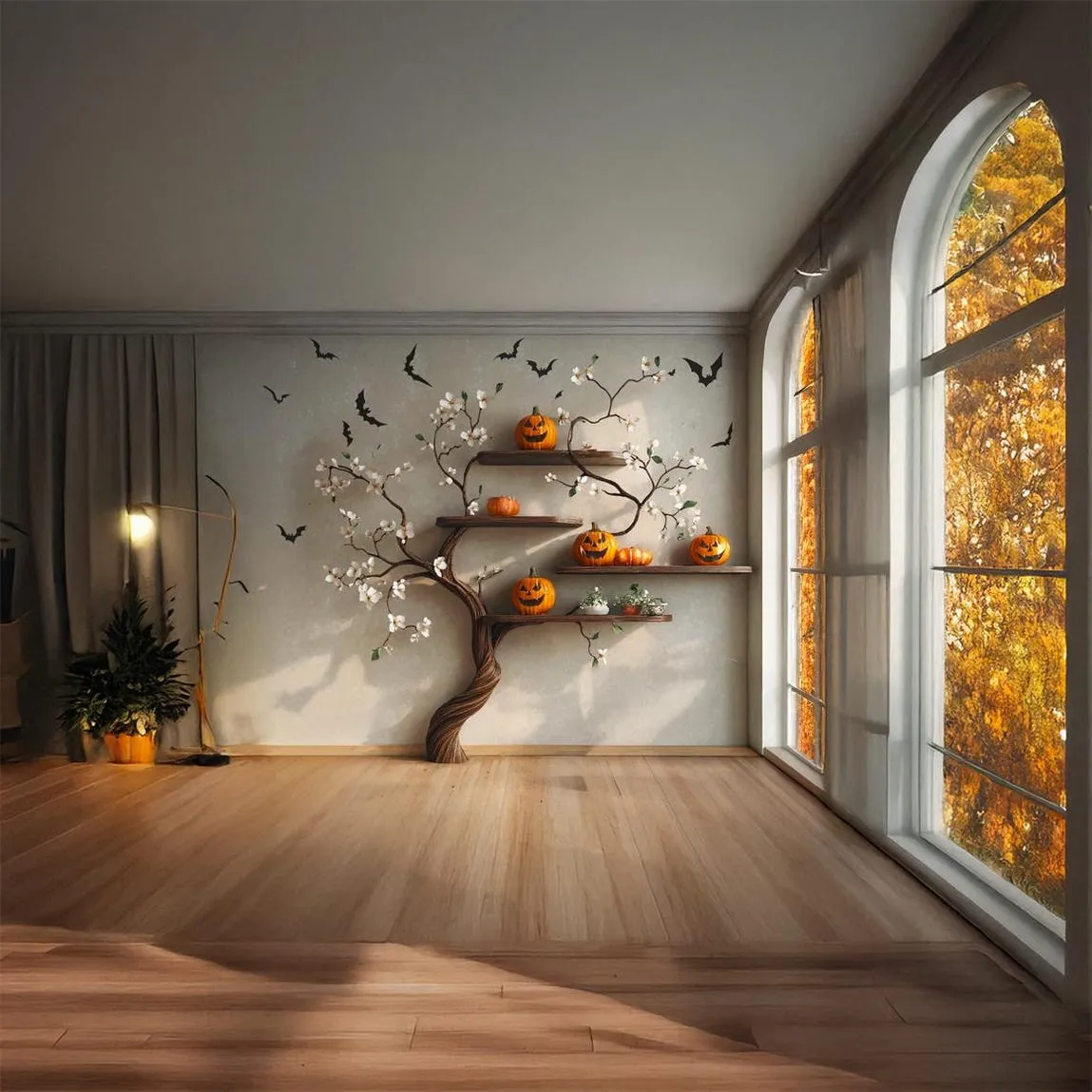 Custom Tree Bookshelf Tree Shaped Wood Bookcase Unique Furniture Halloween Home Decor - Image 6