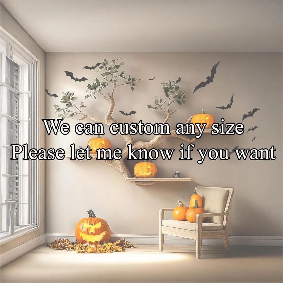 Wooden Bookcase Tree Bookshelf Wall Book Shelf Handmade Furniture Halloween Home Decor - Image 2