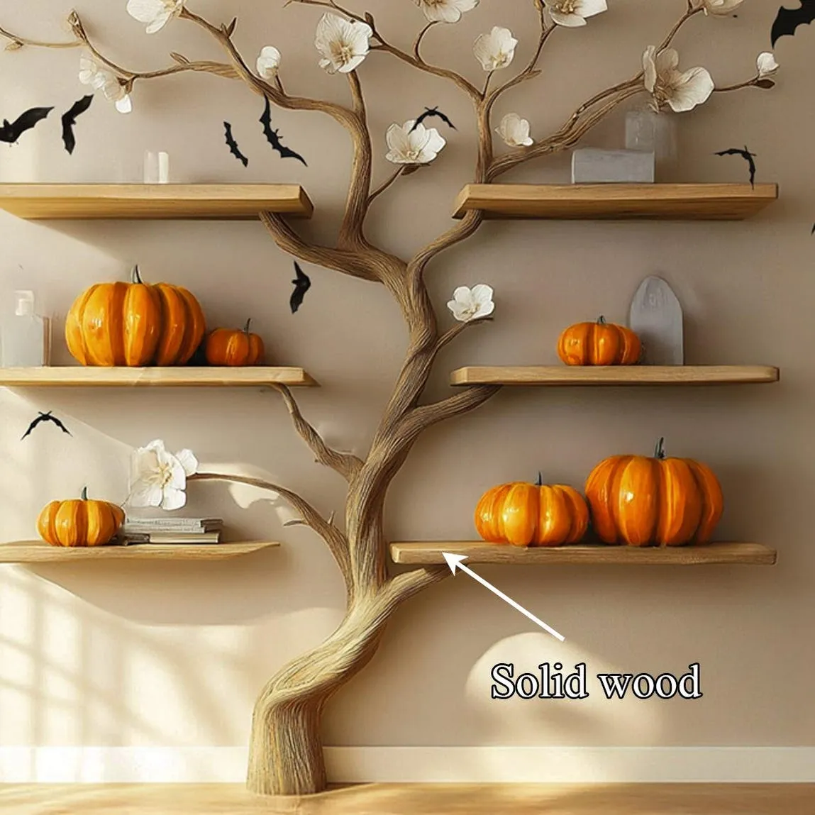 Halloween Tree Bookshelf Solid Wood Bookcase For Creative And Unique Home Decoration - Image 6