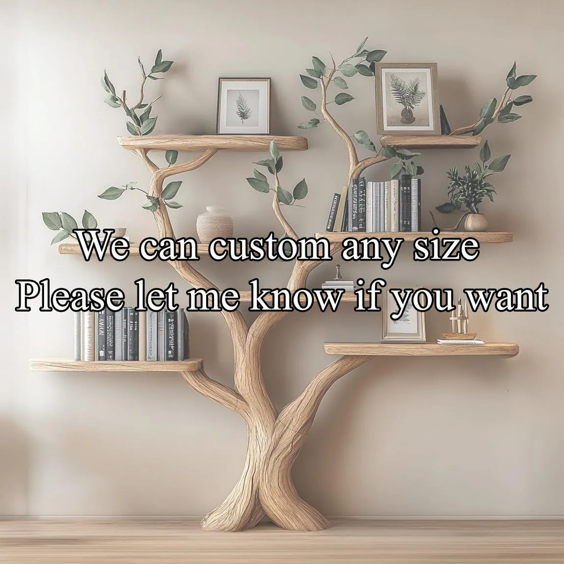 Tree branch shelf fake leave Solid wood bookcase wall-mounted corner wall shelf floating bookshelf decorative bookshelf for the home - Image 4