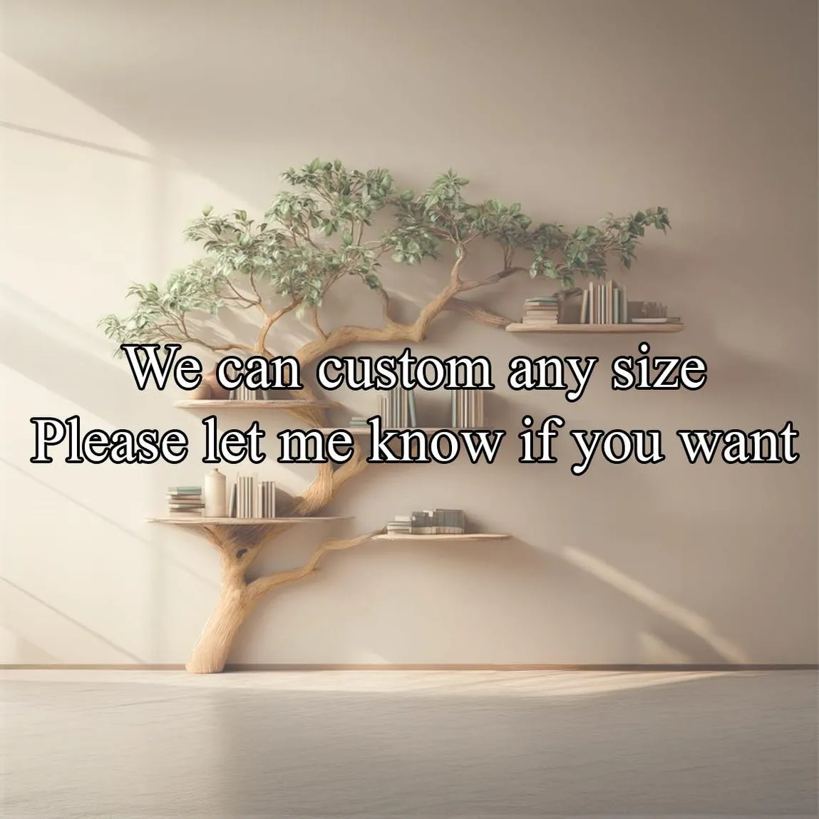 Custom Tree Bookshelf Rustic Wood Bookcase Unique Wall Shelf Art Natural Wooden Furniture Home & Office Decor - Image 6