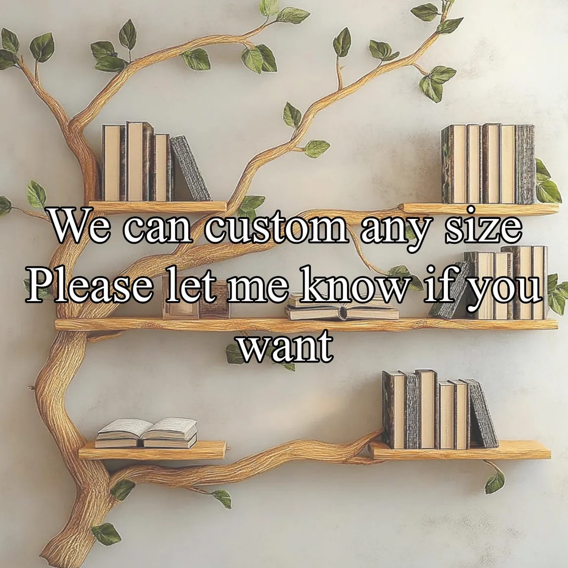 Solid driftwood branch tree bookshelf decor custom floating wood shelf book rack for wall live edge shelf - Image 3