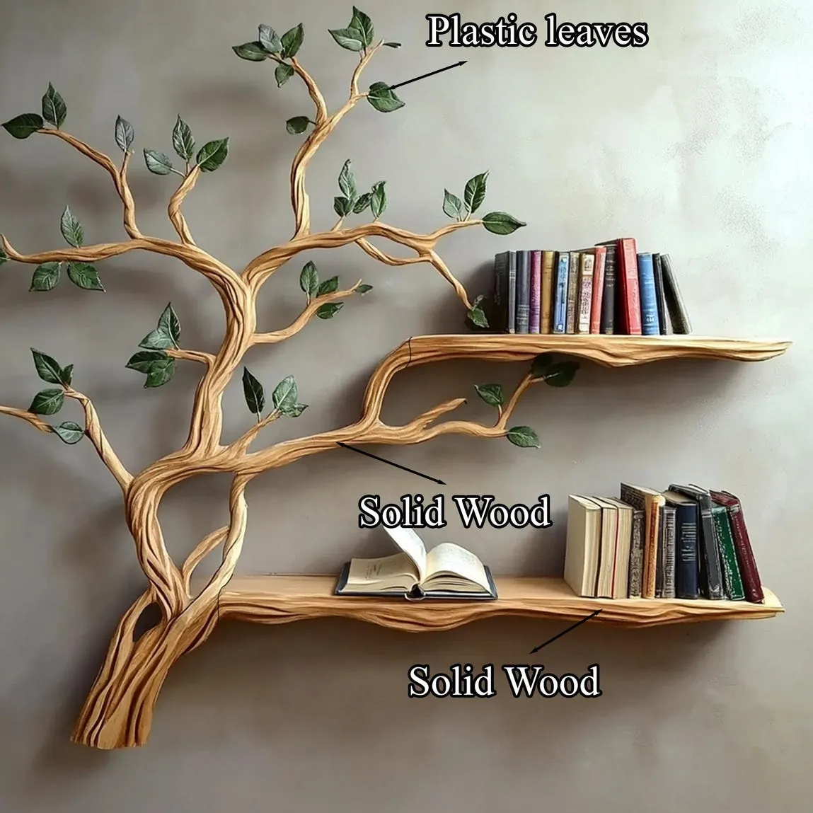 Handmade mini floating book shelf solid wood bookcase book rack for wall housewarming gift - Image 5