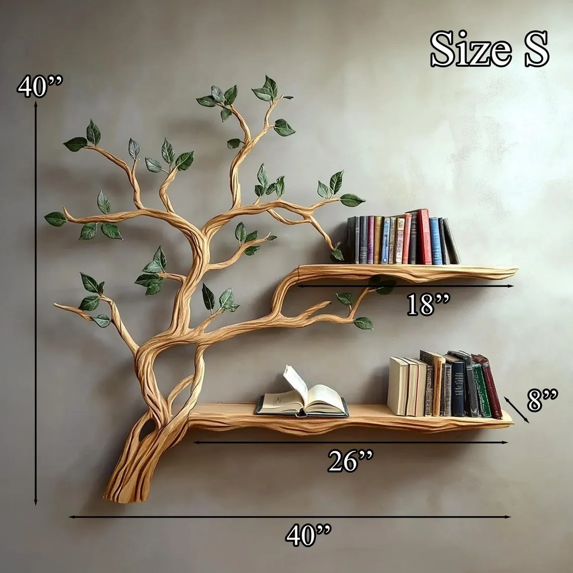 Handmade mini floating book shelf solid wood bookcase book rack for wall housewarming gift - Image 6