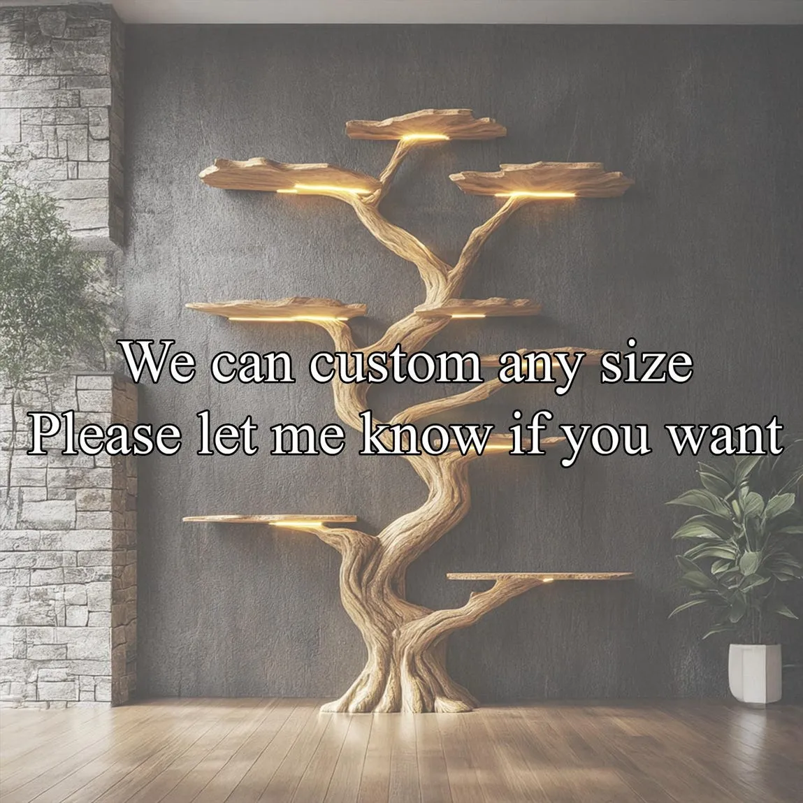 Rustic tree bookshelf nursery bookshelf handmade furniture wooden bookshelf wall mount bookshelf home decor gift - Image 2