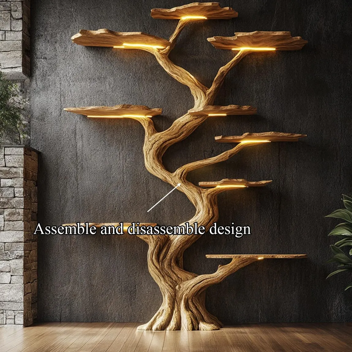 Rustic tree bookshelf nursery bookshelf handmade furniture wooden bookshelf wall mount bookshelf home decor gift - Image 5