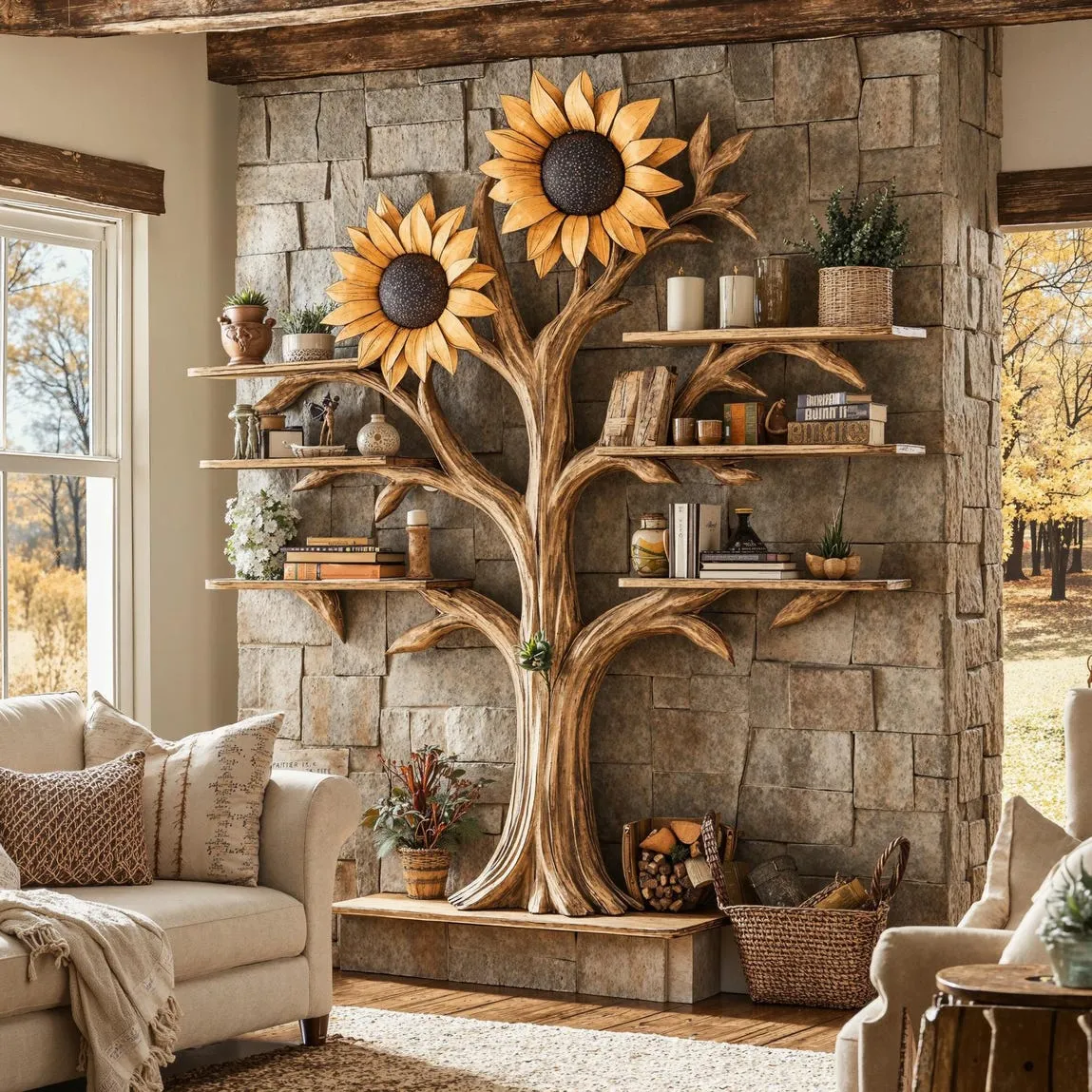 Tree book shelf driftwood branch floating bookshelf wall mount bookcase handmade furniture for home solid wood bookcase bookshelf decor - Image 5