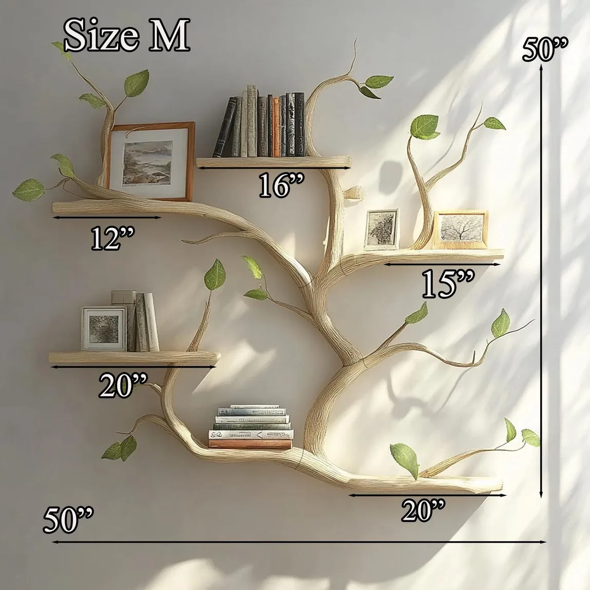 Solid wood live edge wall shelves floating handmade bookshelf modern wall decor living room house warming gift - Image 5
