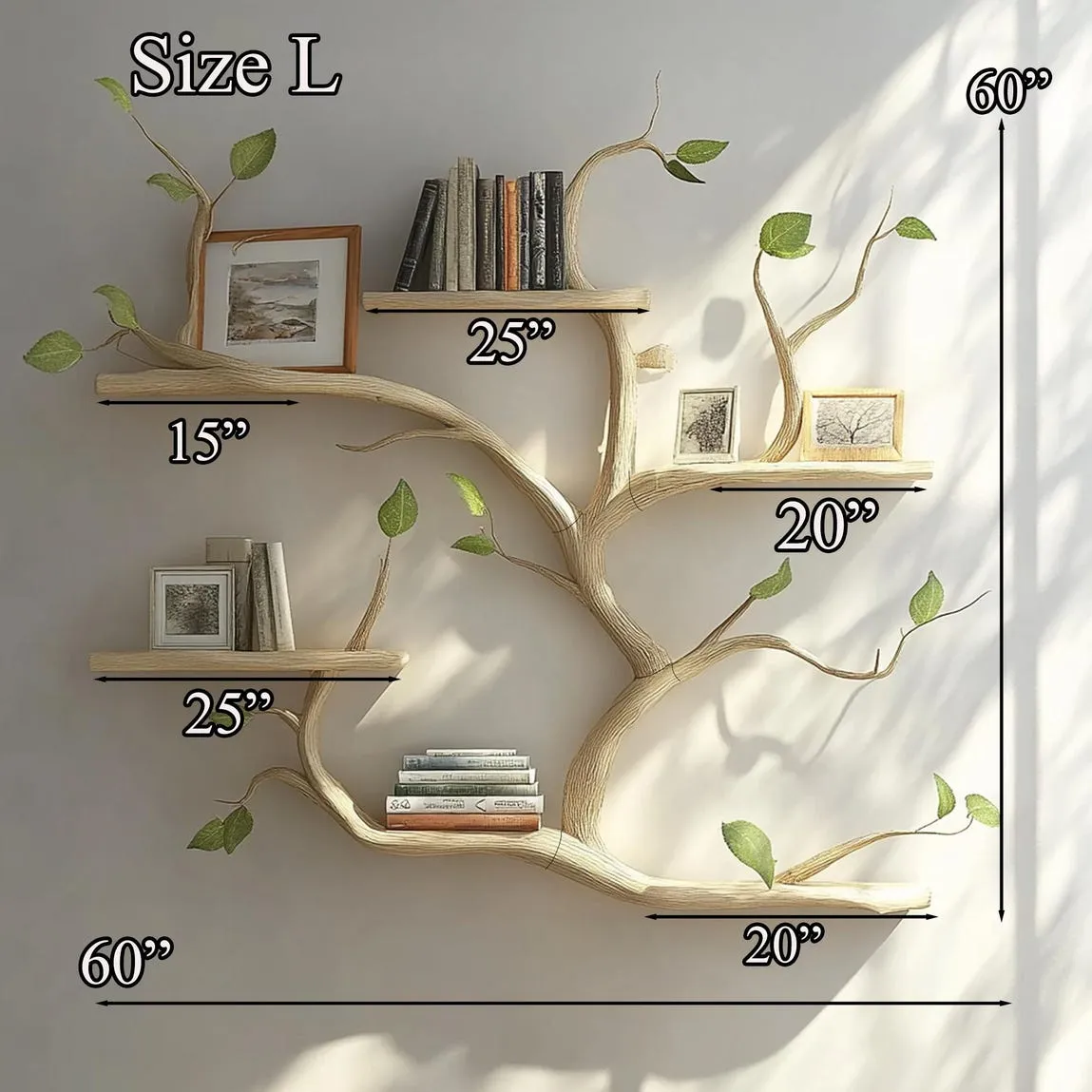 Solid wood live edge wall shelves floating handmade bookshelf modern wall decor living room house warming gift - Image 6