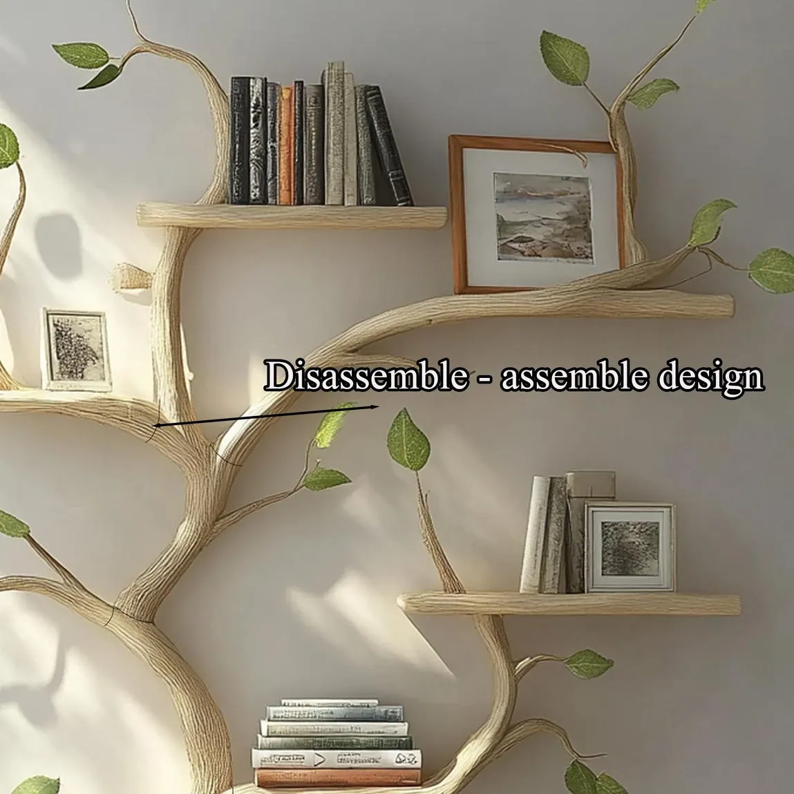 Solid wood live edge wall shelves floating handmade bookshelf modern wall decor living room house warming gift - Image 7