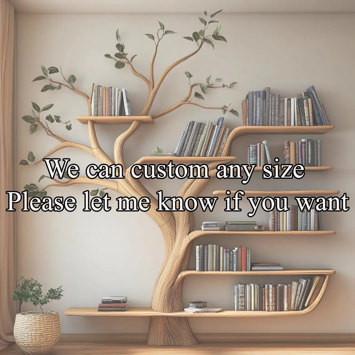 Tree branch bookshelf floating bookshelf  book holder book shelf decor handmade furniture decor living room gift for readers - Image 3