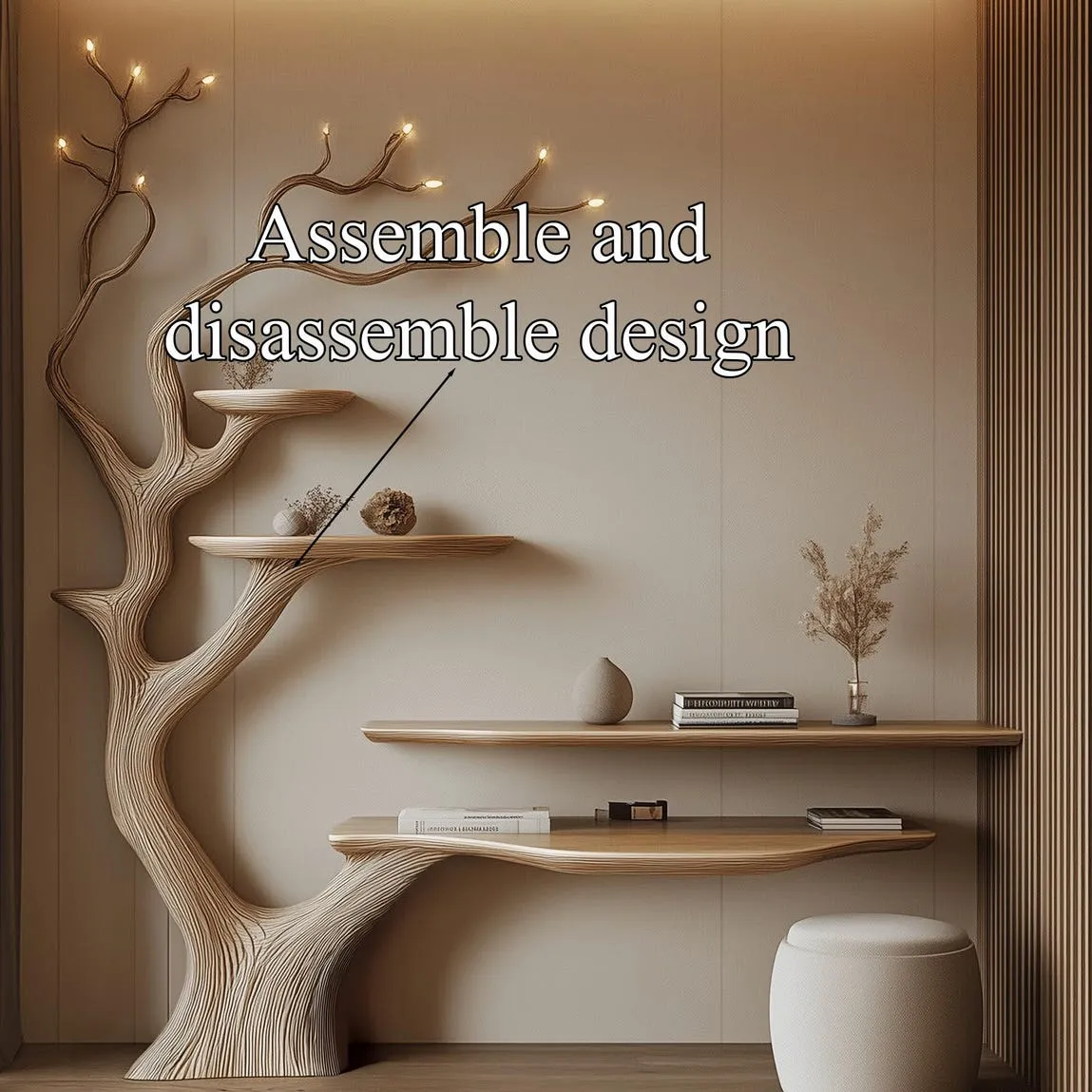 Unique Console Table Style Desk Crafted From Natural Tree Trunks Handcrafted Solid Wood Home Decor Office Decor Gifts - Image 5