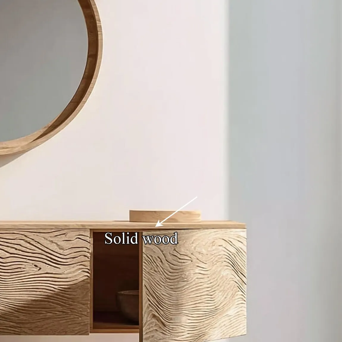 Solid Wood Vanity, Luxury Storage Double Sink Premium Shelf Hardwood Cabinet, Oak Handcrafted Bathroom Cabinet Decor Gift - Image 3