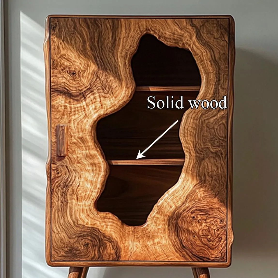 Rustic Cabinet Solid Wood Handmade Minimalist Entryway Cabinet for Living Room Wine display cabinet Decor Living Room Gif Her - Image 5