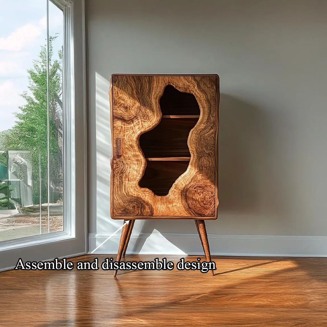 Rustic Cabinet Solid Wood Handmade Minimalist Entryway Cabinet for Living Room Wine display cabinet Decor Living Room Gif Her - Image 6