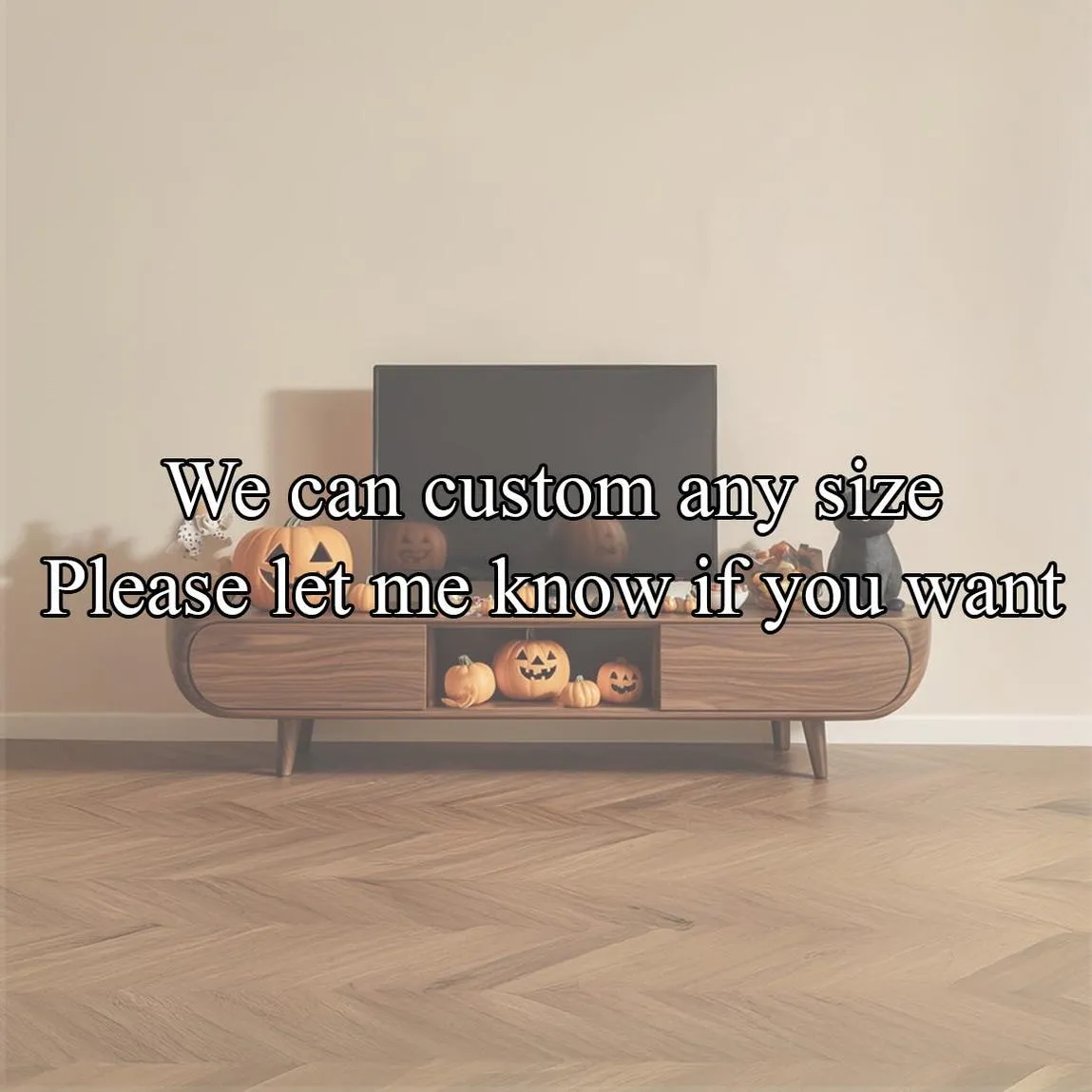 Solid Wood TV Stand Live Edge TV Cabinet Modern Furniture for Living Room Decor and Halloween Gift - Image 2