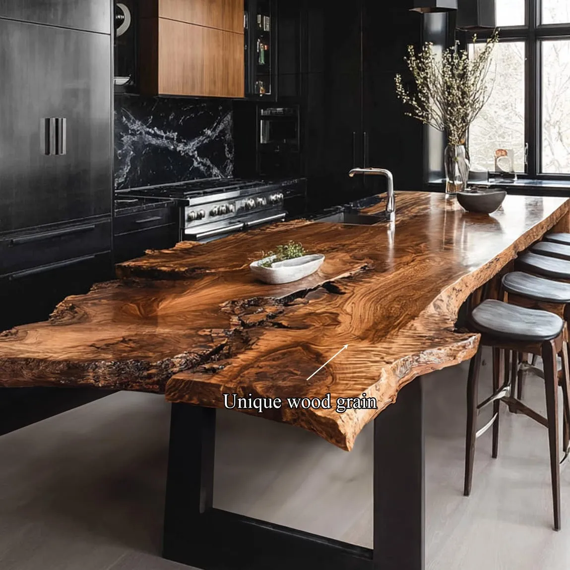 Solid Wood Bar Table Walnut Bar Height Table Dining Room Table Unique Furniture Home Decor - Image 3