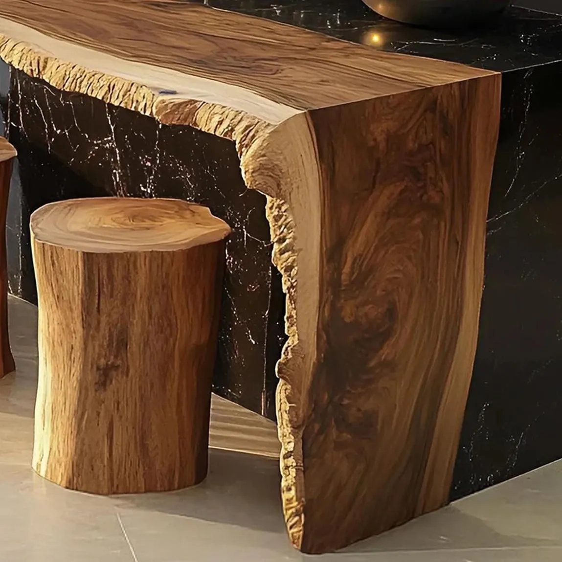 Counter height table solid wood live edge bar table top rustic pub furniture decor home first birthday gift - Image 7