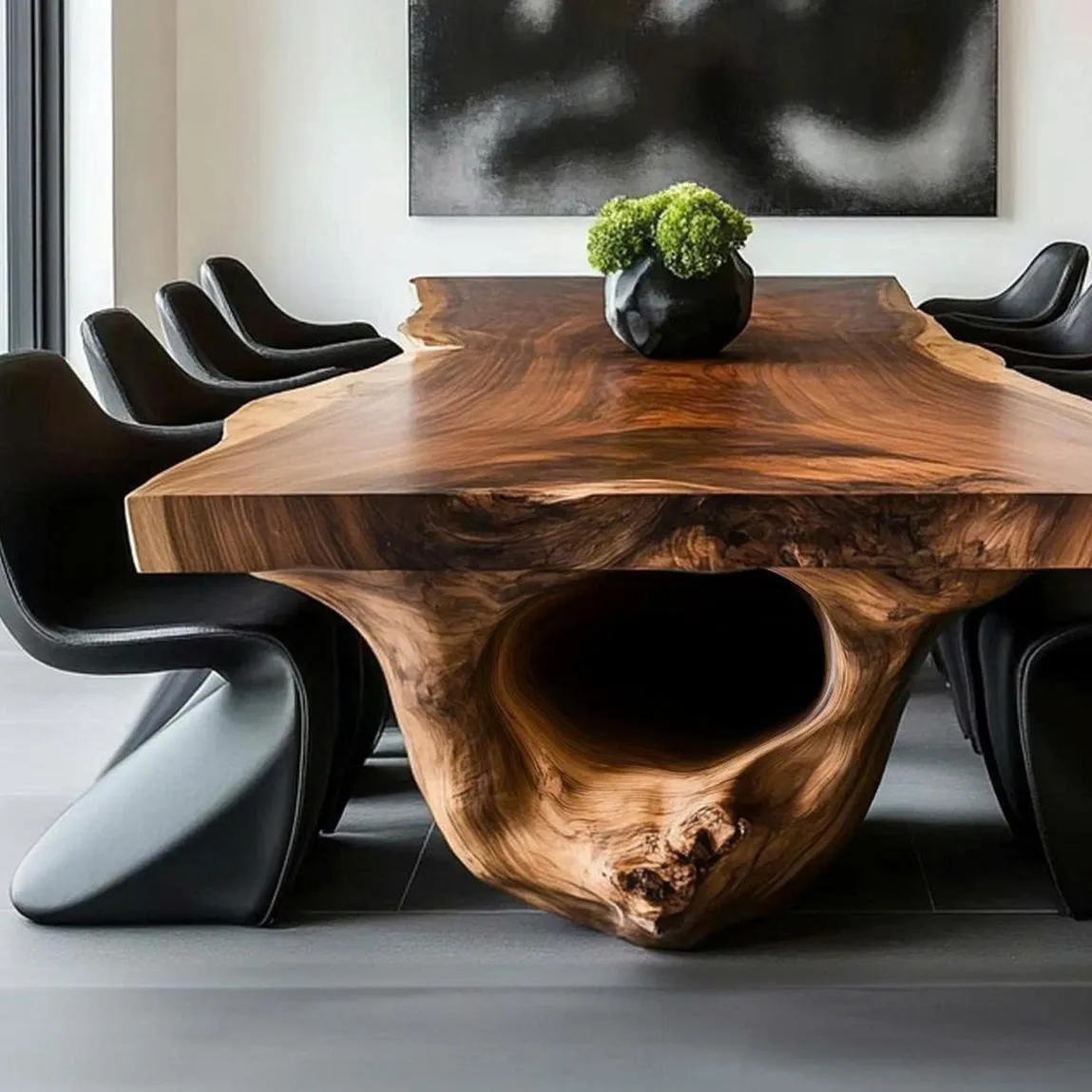 Solid Wood Dining Table, Live Edge Rustic Dining Room Centerpiece, Natural Wood Table Set for Modern Home Decor - Image 3