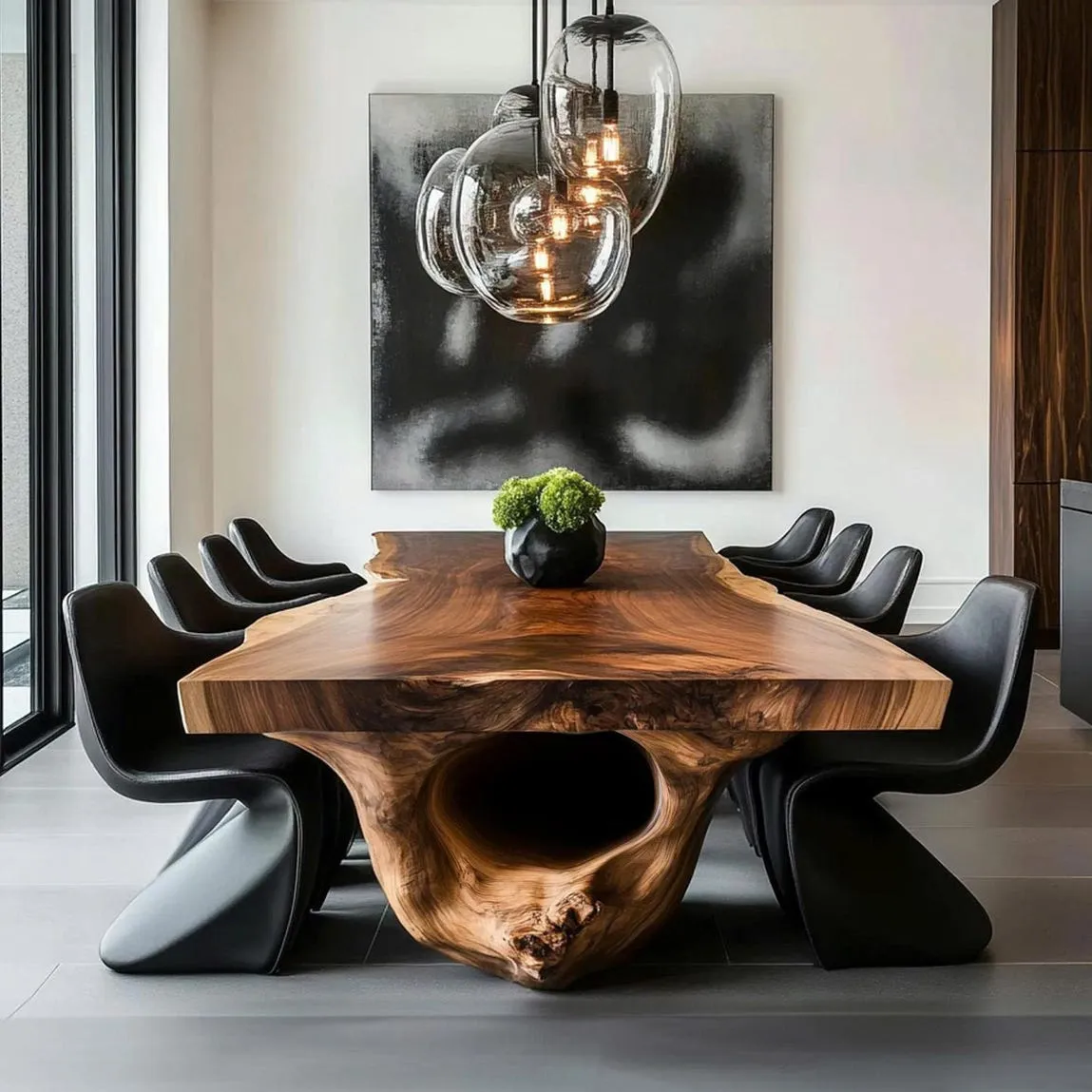 Solid Wood Dining Table, Live Edge Rustic Dining Room Centerpiece, Natural Wood Table Set for Modern Home Decor - Image 6