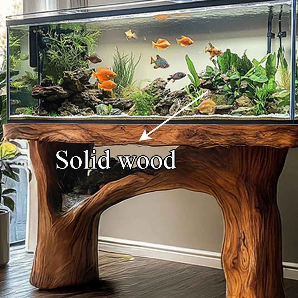 Wooden aquarium shelf fish tank furniture custom fish tank stand shelf display living room housewarming gift home decor fish tank - Image 3