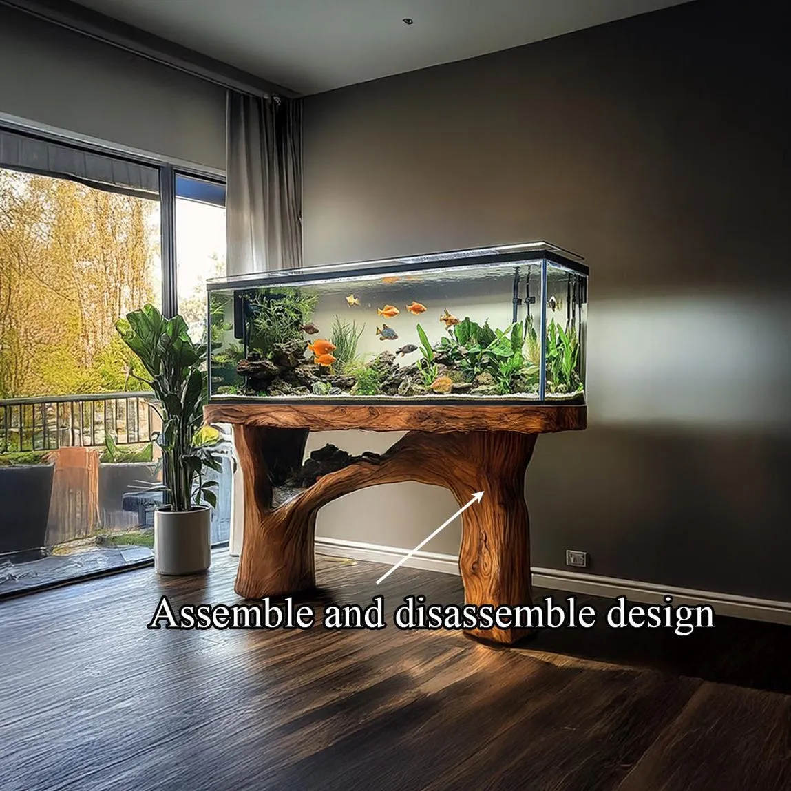 Wooden aquarium shelf fish tank furniture custom fish tank stand shelf display living room housewarming gift home decor fish tank - Image 4