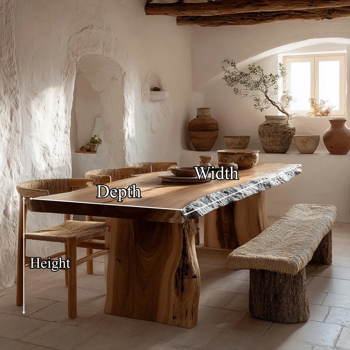 Live Edge Dining Table Solid Wood Walnut Wood Handcrafted Modern Kitchen Dining Room Table Decor Home Gift - Image 3
