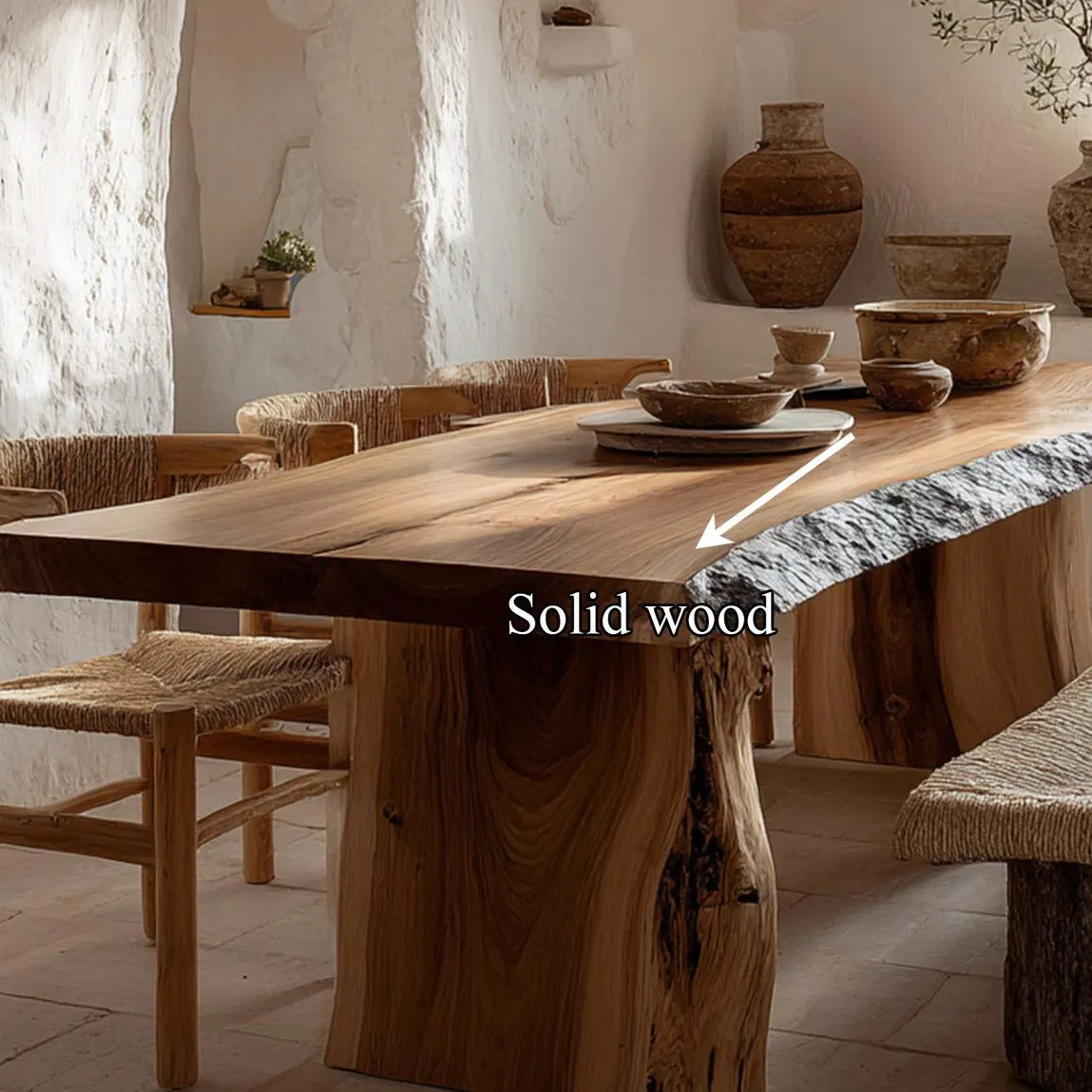 Live Edge Dining Table Solid Wood Walnut Wood Handcrafted Modern Kitchen Dining Room Table Decor Home Gift - Image 4