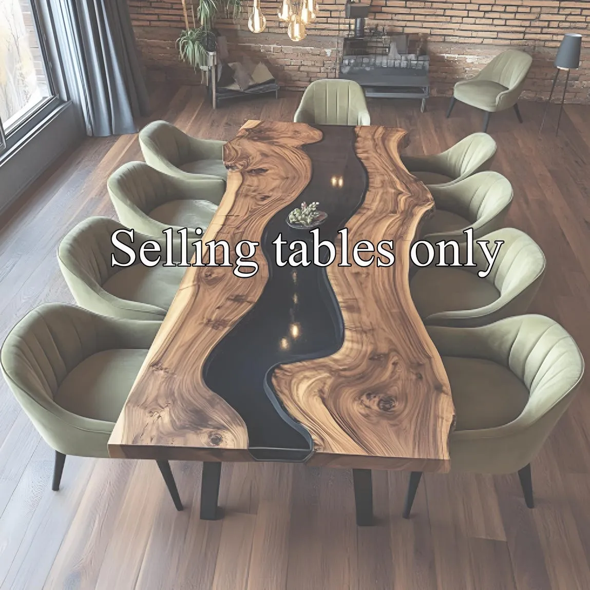 Unique Epoxy Dining Table Handmade Assembly and Disassemble Made from Solid Wood with Unique Wood Grain Home Decor Gift Set - Image 2