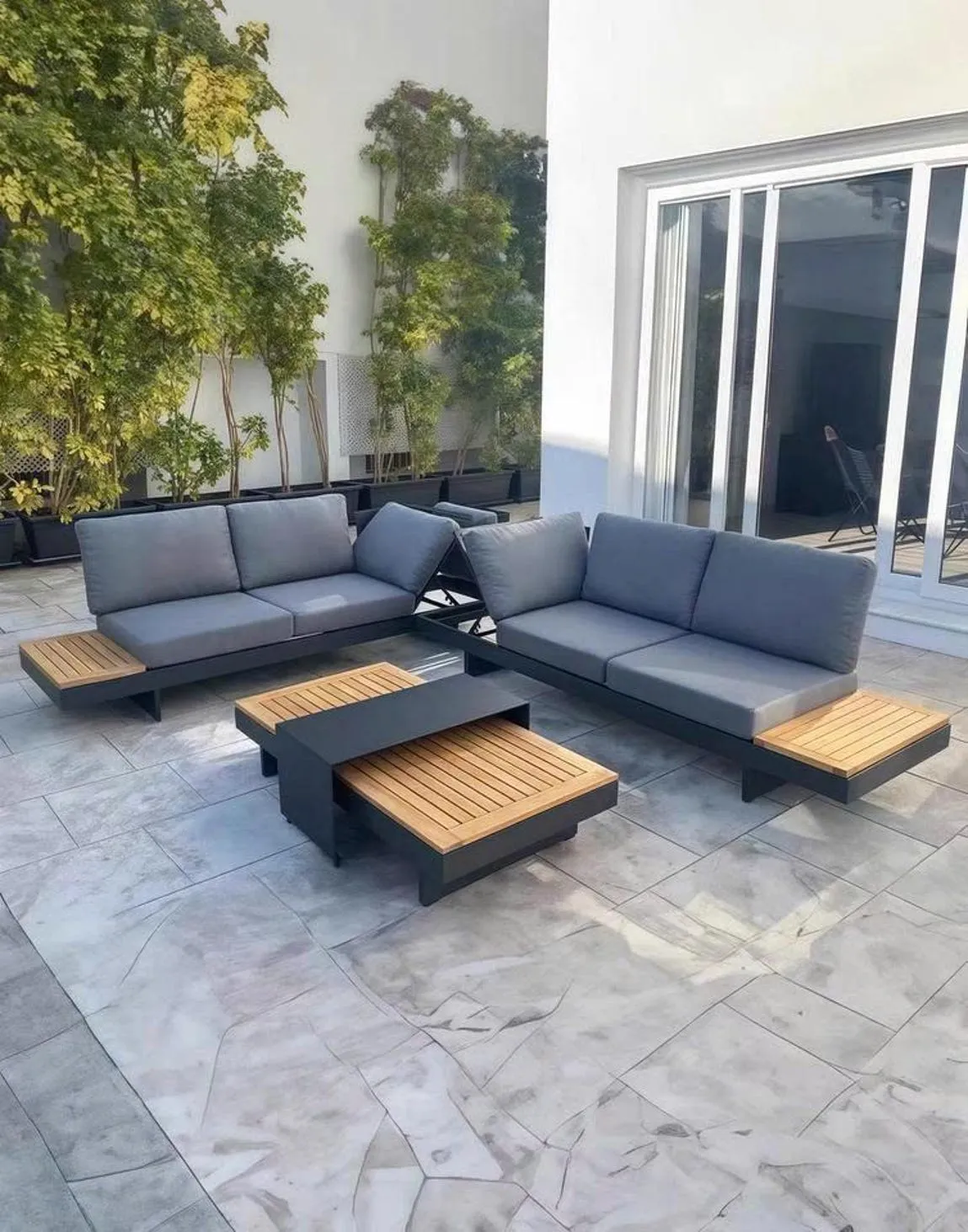 Modern Seater Outdoor Sectional Rustic Wooden Sofa Set Coffee Table Recliner Decor Garden Gift Her - Image 8