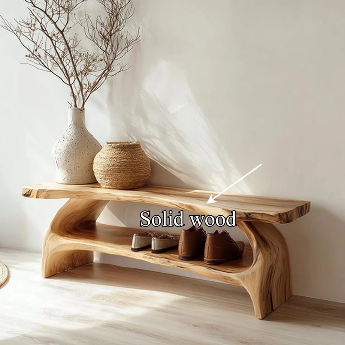 Rustic Entryway Bench Shoe Storage Bench Bench Seat Entry Benc  Rustic Timber Bench Decor Living Room Gift - Image 3