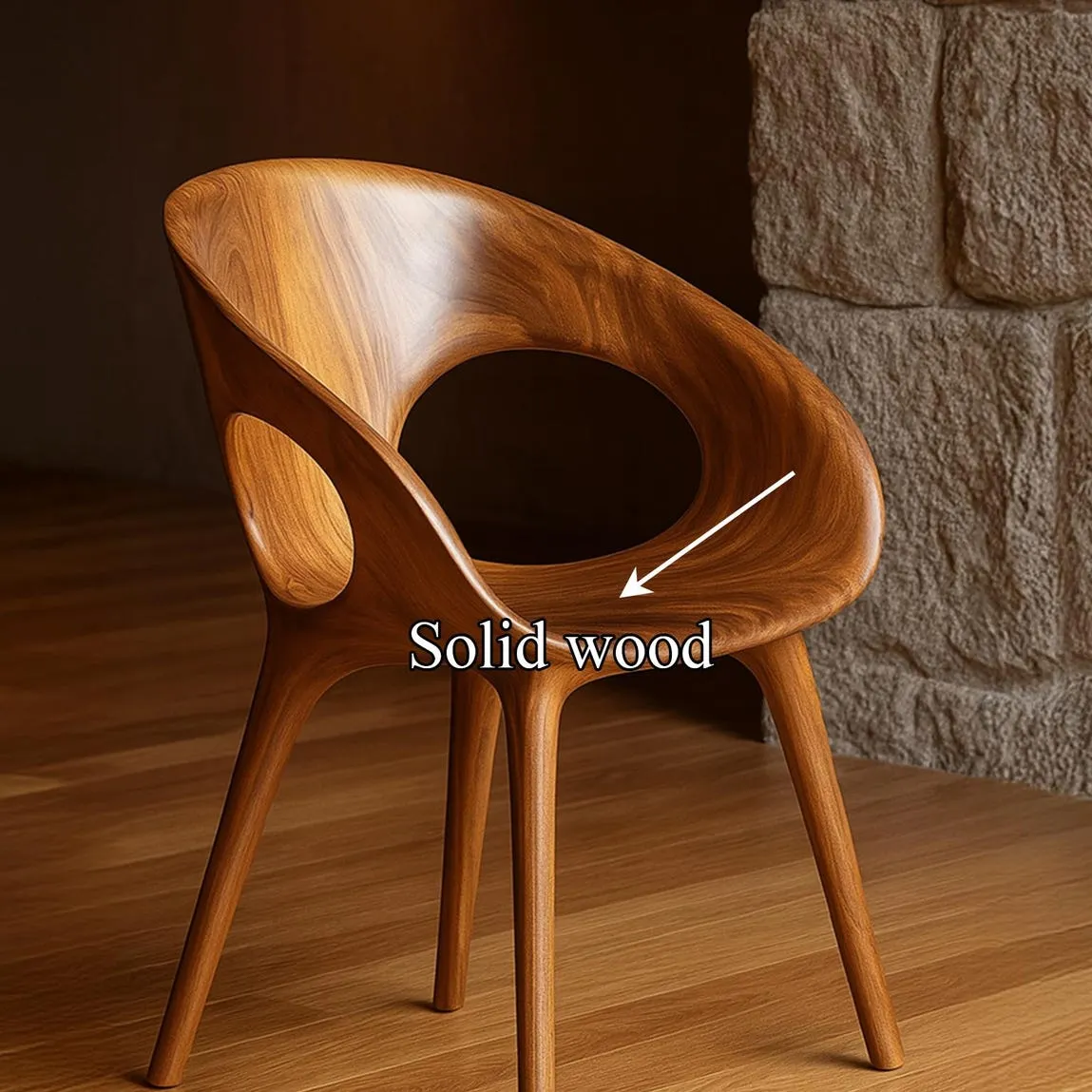 Rustic Solid Walnut Dining Chair Handcrafted Minimalist Art Chair Scandinavian Style Tea Room Chair Mortise , Tenon Design Decor Home - Image 5