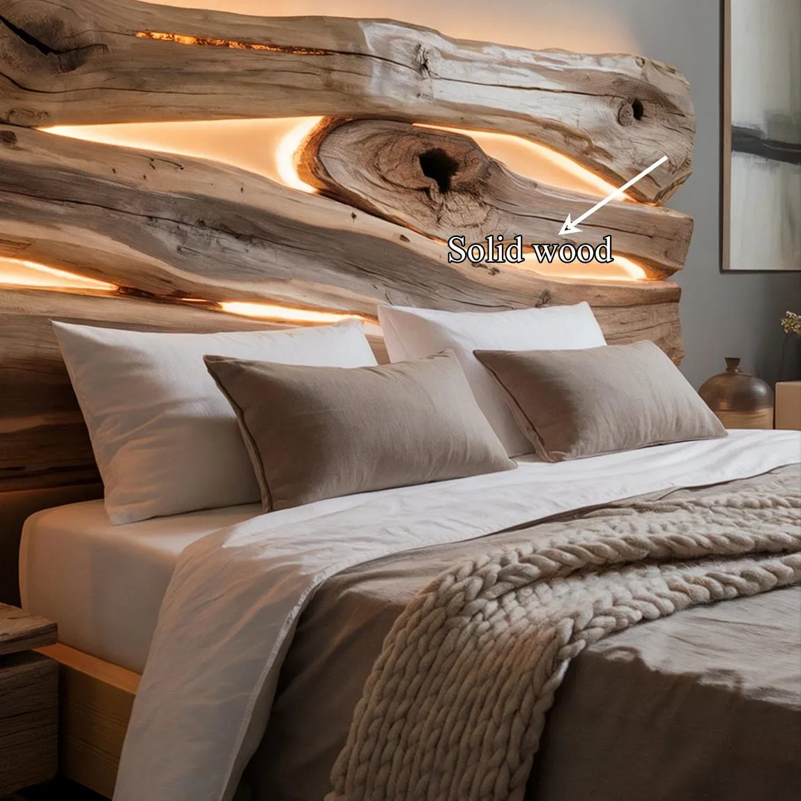 Custom Natural Wood Headboard, Solid Wood Headboard, Wood Wall Decor Perfect for Unique Bedroom Decor - Image 5