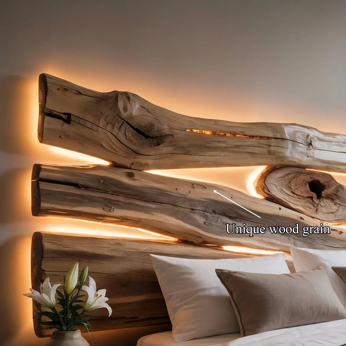 Custom Natural Wood Headboard, Solid Wood Headboard, Wood Wall Decor Perfect for Unique Bedroom Decor - Image 6