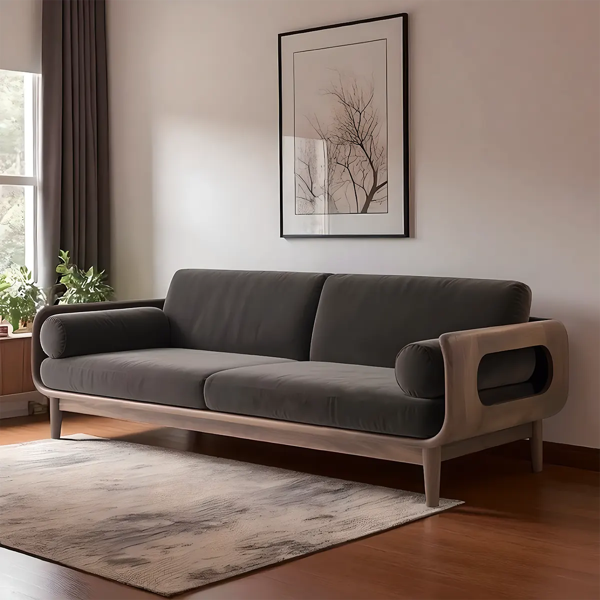 Minimalist ash wood sofa Luxurious & comfortable