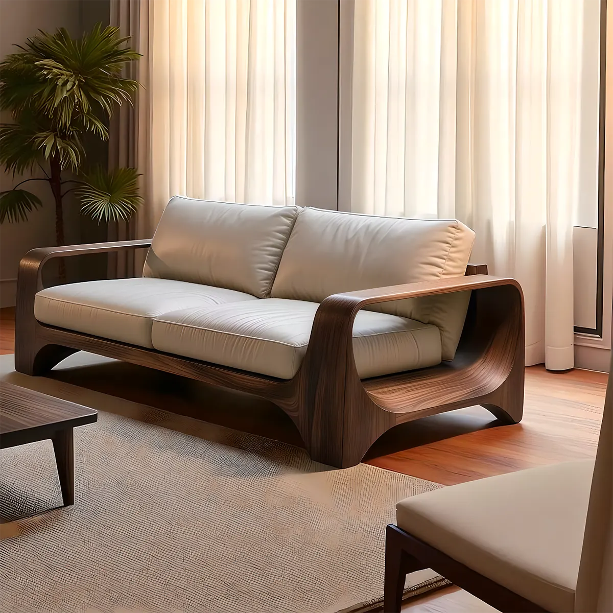 Modern Design Ash Wood Sofa - Durable Solid Wood