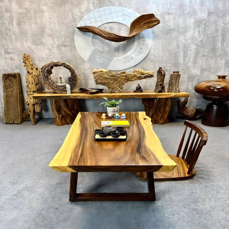 Modern Solid Wood Tea Table Unique Family Living Room Design