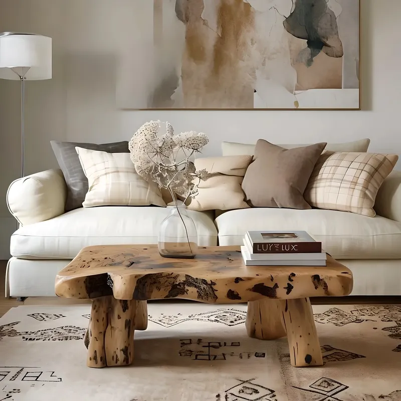 Recycled Solid Wood Coffee Table Rustic Handmade Tea Table