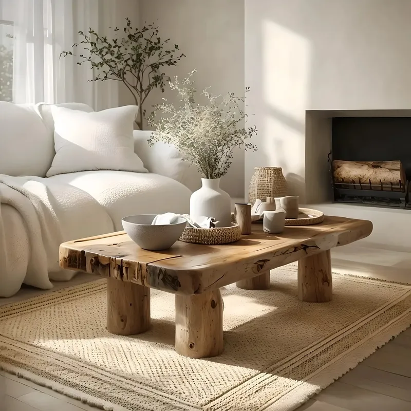 Farmhouse Tamarind Wood Coffee Table Rustic Elegance
