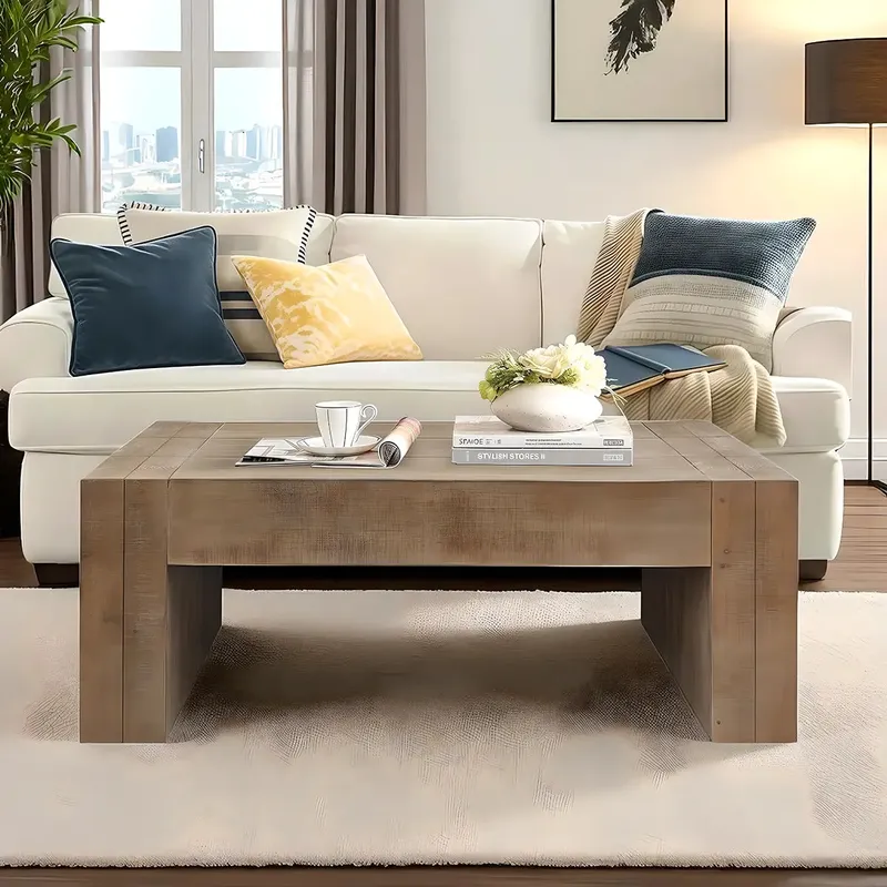 Natural Wood Coffee Table – Minimalist Style