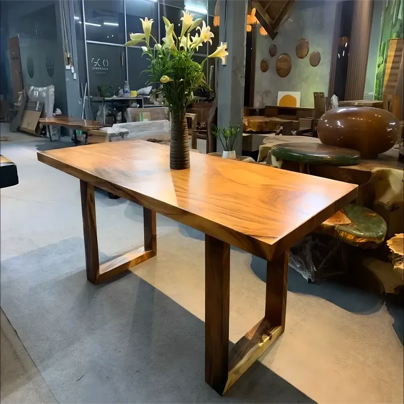 Solid Wood Dining Table Modern Handmade Living Room Table