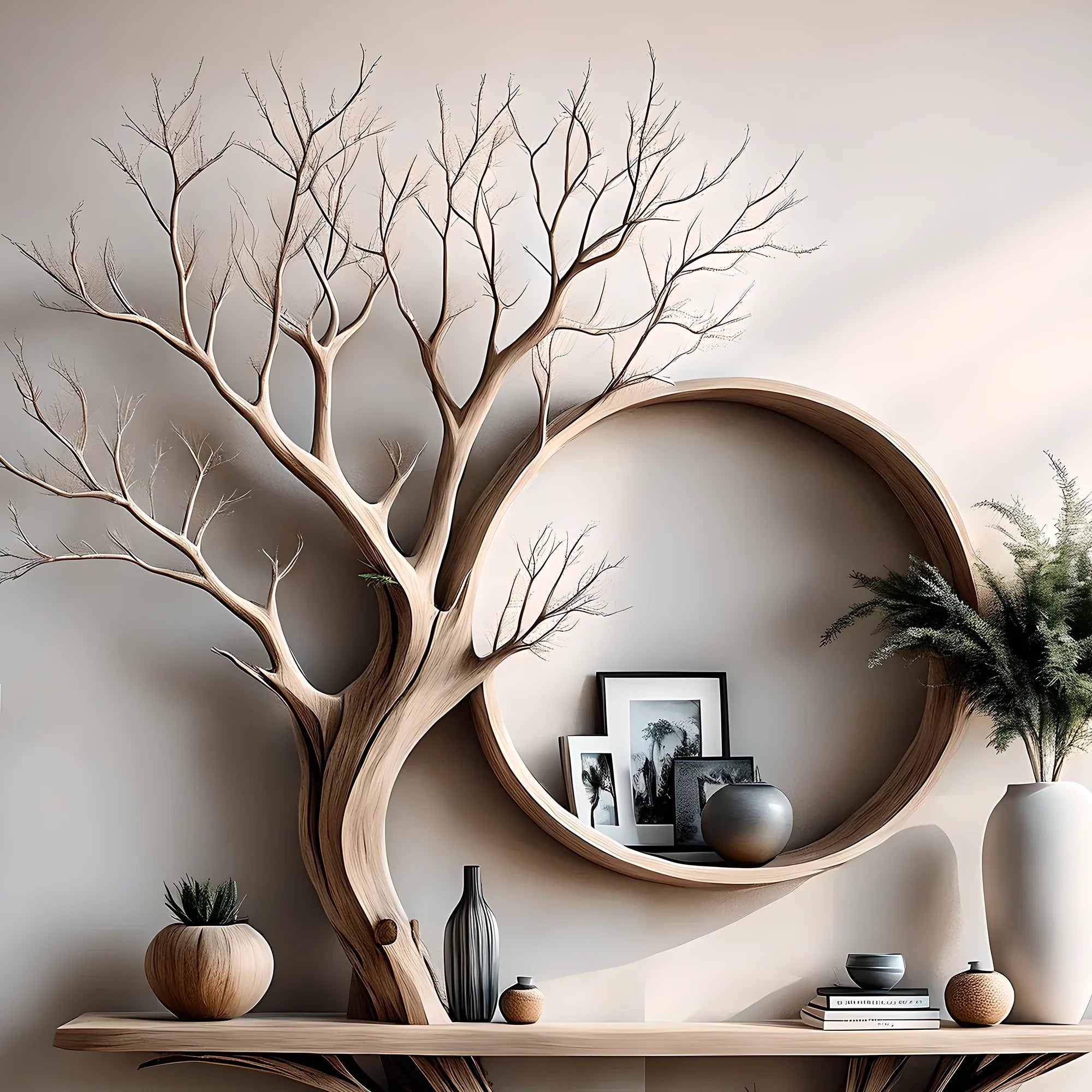 Tree-shaped reading table, solid wood reading table