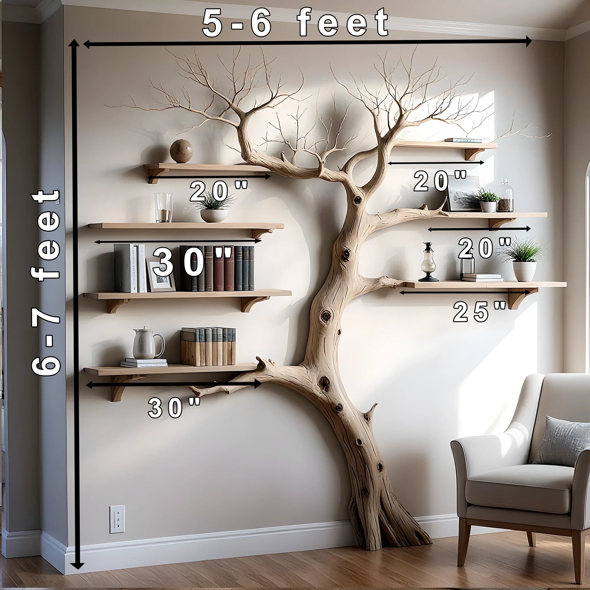 Wall decoration shelves, souvenir display shelves, tree-shaped bookshelf for room decoration