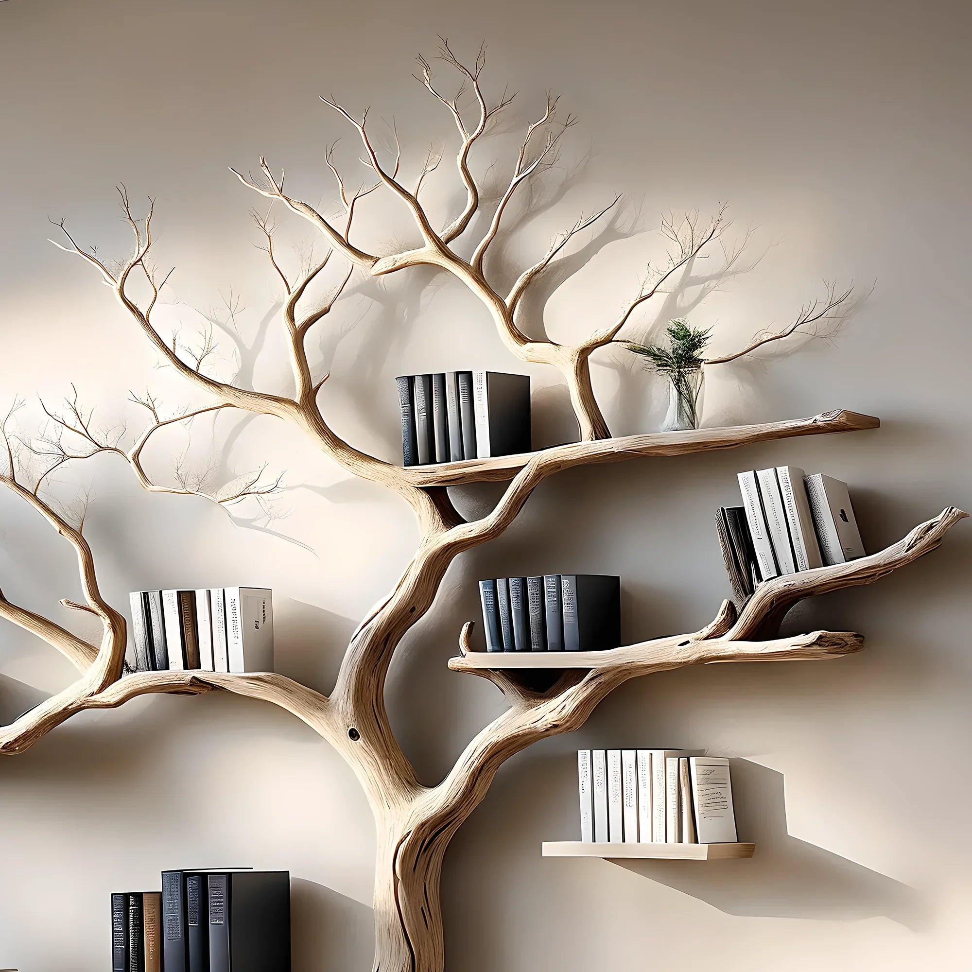 Wall-mounted decorative bookshelves, tree-shaped bookshelves