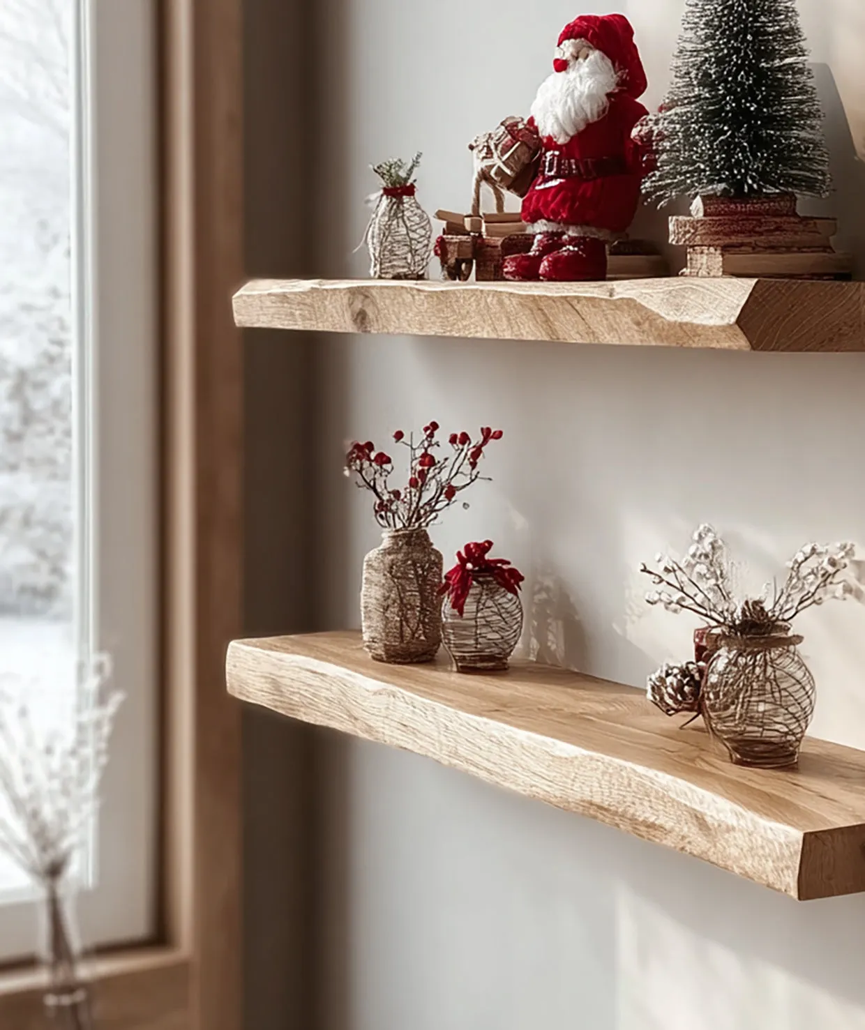 Floating Corner Shelf, Live Edge Shelf, Bookshelf, Nursery, Housewarming Gift - Image 3