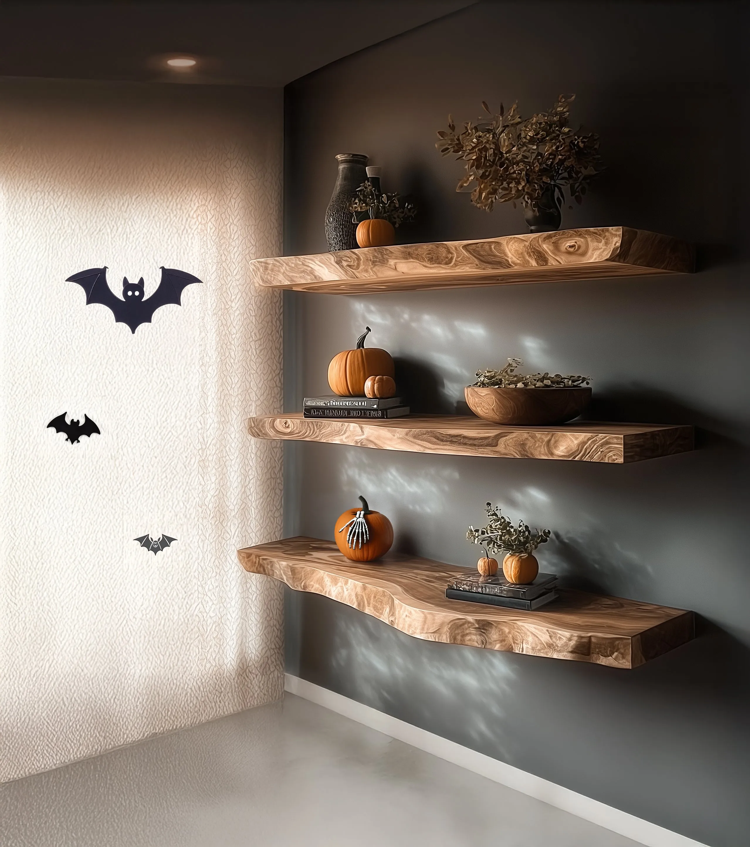 Live Edge Floating Shelves – Solid Wood Wall Shelf for Rustic Kitchen or Home Bar Decor - Image 2