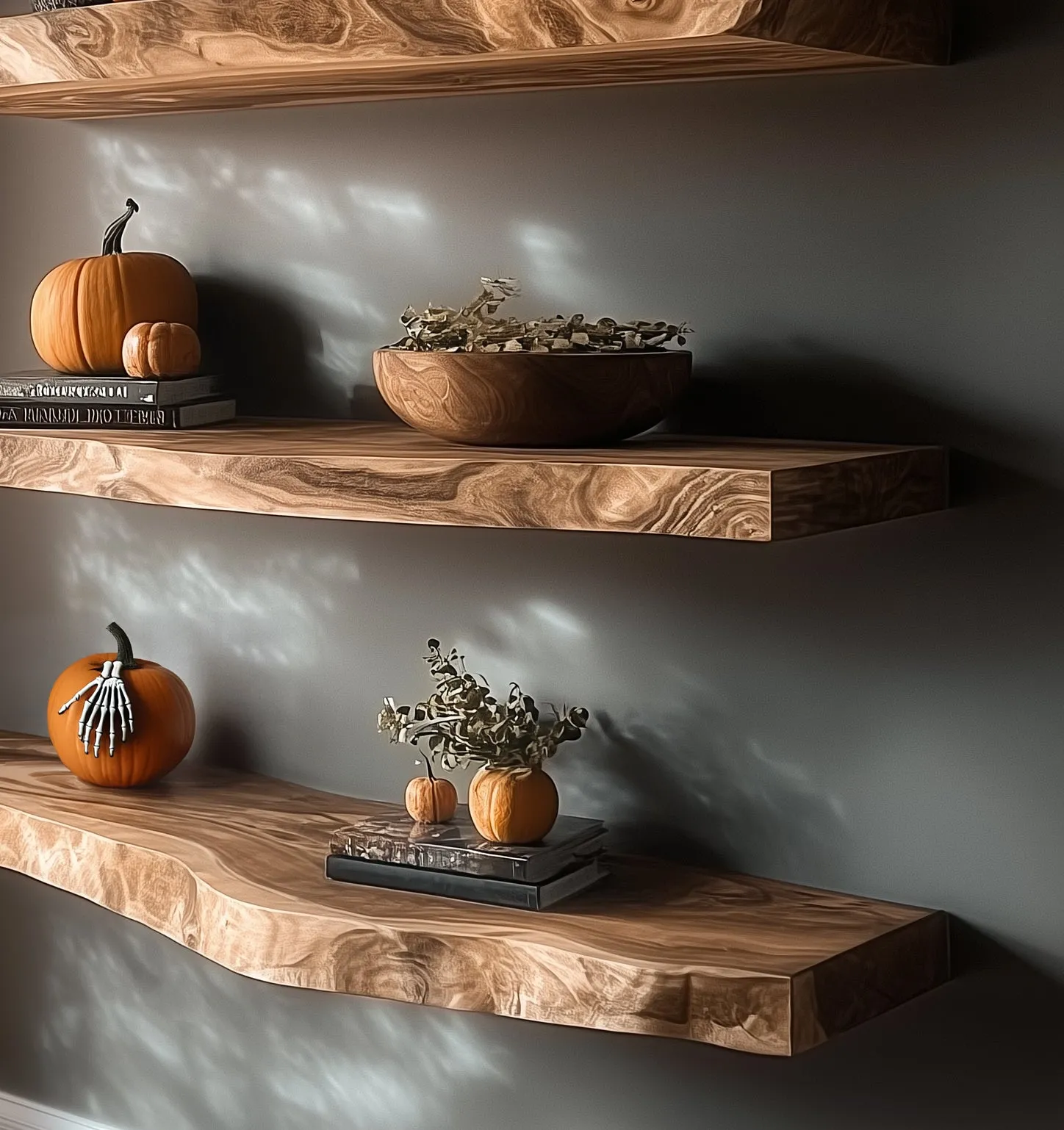 Live Edge Floating Shelves – Solid Wood Wall Shelf for Rustic Kitchen or Home Bar Decor - Image 3
