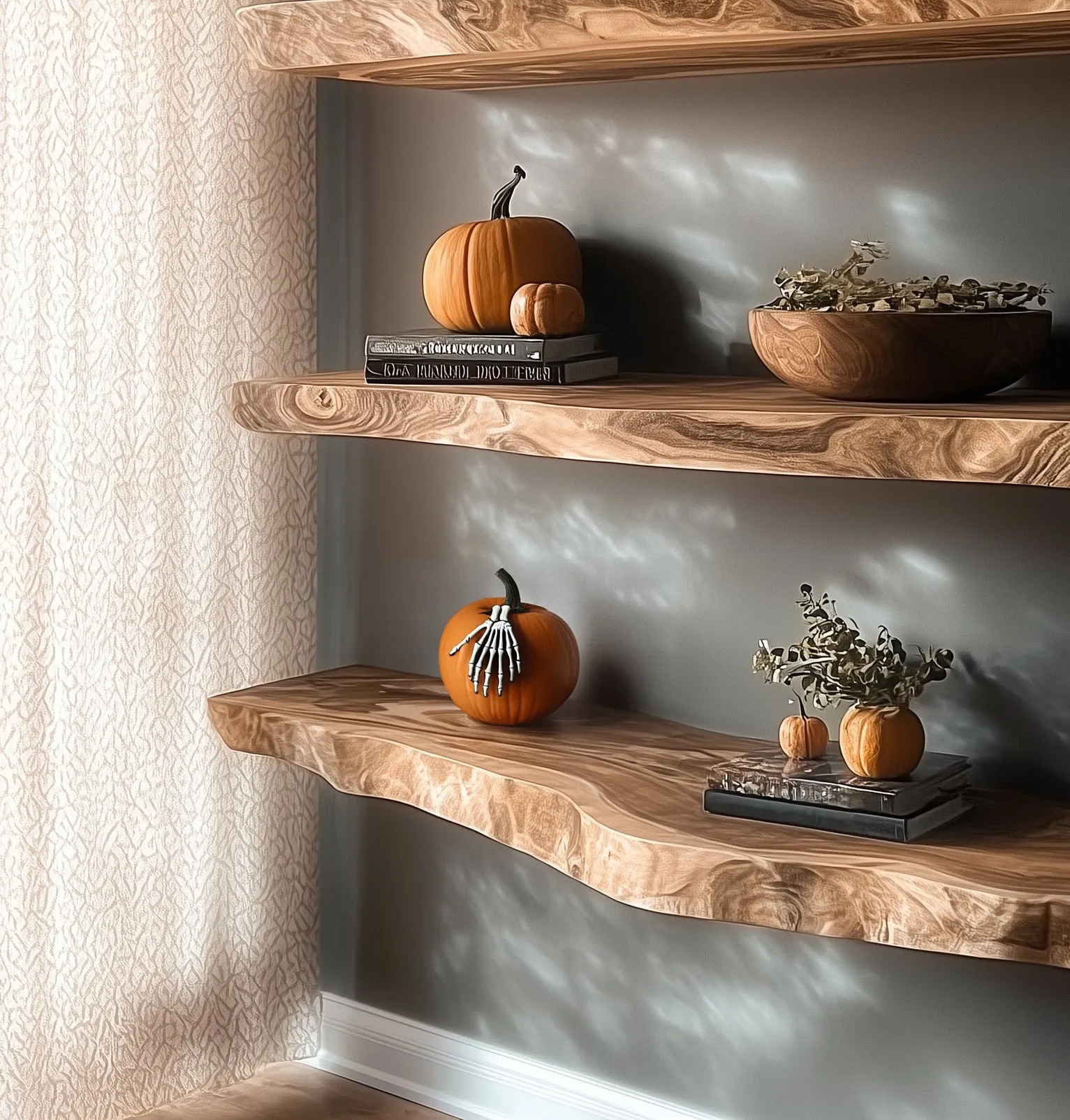 Live Edge Floating Shelves – Solid Wood Wall Shelf for Rustic Kitchen or Home Bar Decor - Image 4